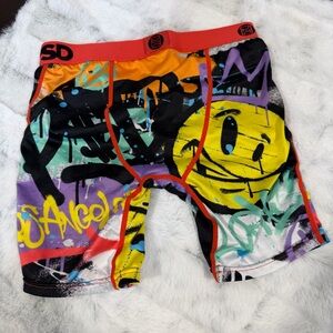 PSD Boys Graffiti Print Boxer Briefs in Yellow, Red, Black, Purple medium